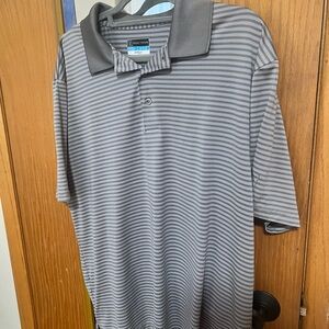 PGA Tour Men's Gray Striped Polo